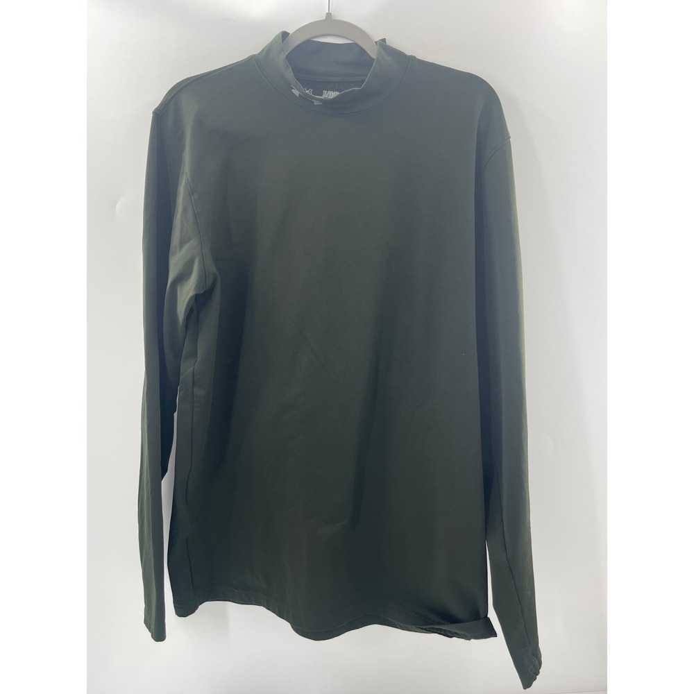 Under Armour ColdGear Mens XL Fitted Mock Neck Long Sleeve Shirt Forest Green